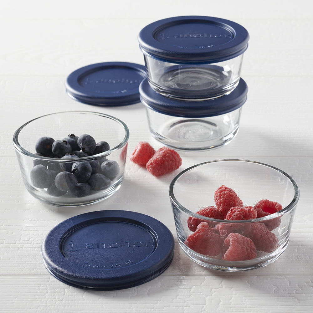 Playful Geometric Glass Food Storage Containers with Lids, 1 Cup Round, Set of 4 - Squishy Dohnut Sweet Treat Shaped Stress Toy Detail