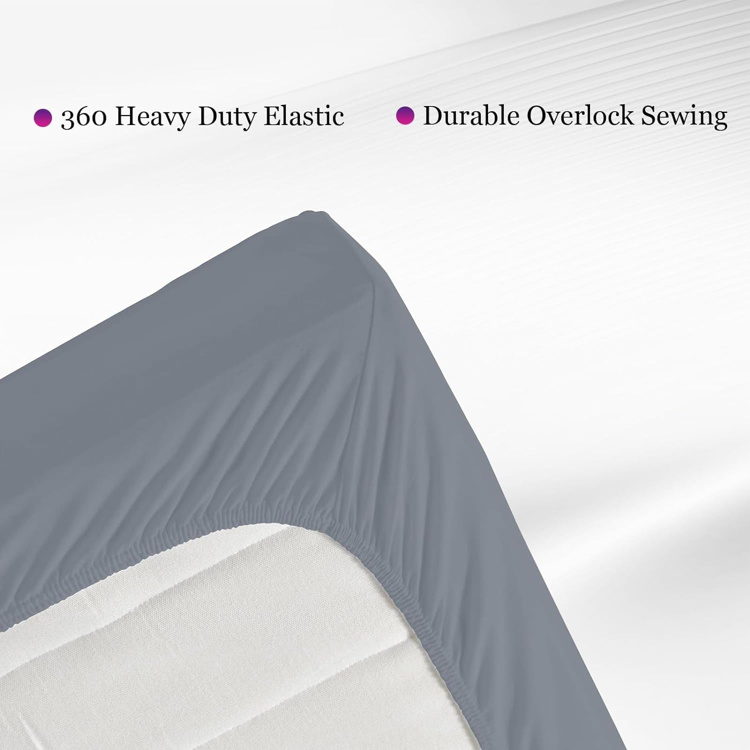 Premium Egyptian Cotton Grounding Fitted Sheet Kit Queen Size, Deep Pocket Fitted Sheet, Organic Cotton 7% Silver Fiber, Conductive Bed Cover... - Breathable Egyptian Cotton Flat & Fitted Sheets Detail