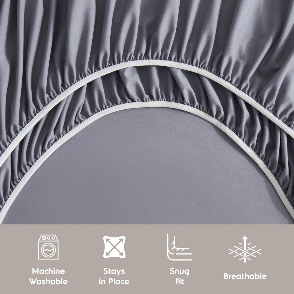Breathable Luxury Queen Sheets Set, 1800 Series Extra Deep Pocket Sheets Queen Soft Microfiber Bed Sheets, 4 Piece Queen Sheet sets - Luxury Bed Sheet Set with Deep Pockets Detail