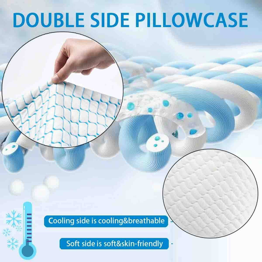 Orthopedic Support Pillows for Sleeping (2-Pack), Luxury Hotel Pillows Queen Size Set of 2,Bed Pillows for Side and Back Sleeper (Queen) - Ergonomic Memory Foam Pillow for Neck Pain Support Detail