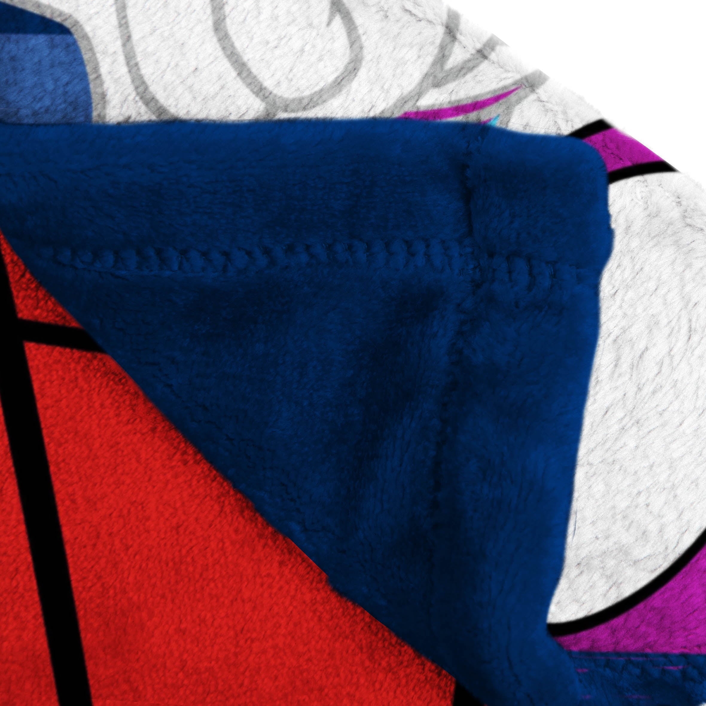 Reversible Sherpa Spidey and His Amazing Friends Kids Plush Twin/Full Blanket, 62 x 90, Microfiber, Blue and Red - Super Soft Reversible Sherpa Flannel Blanket Detail