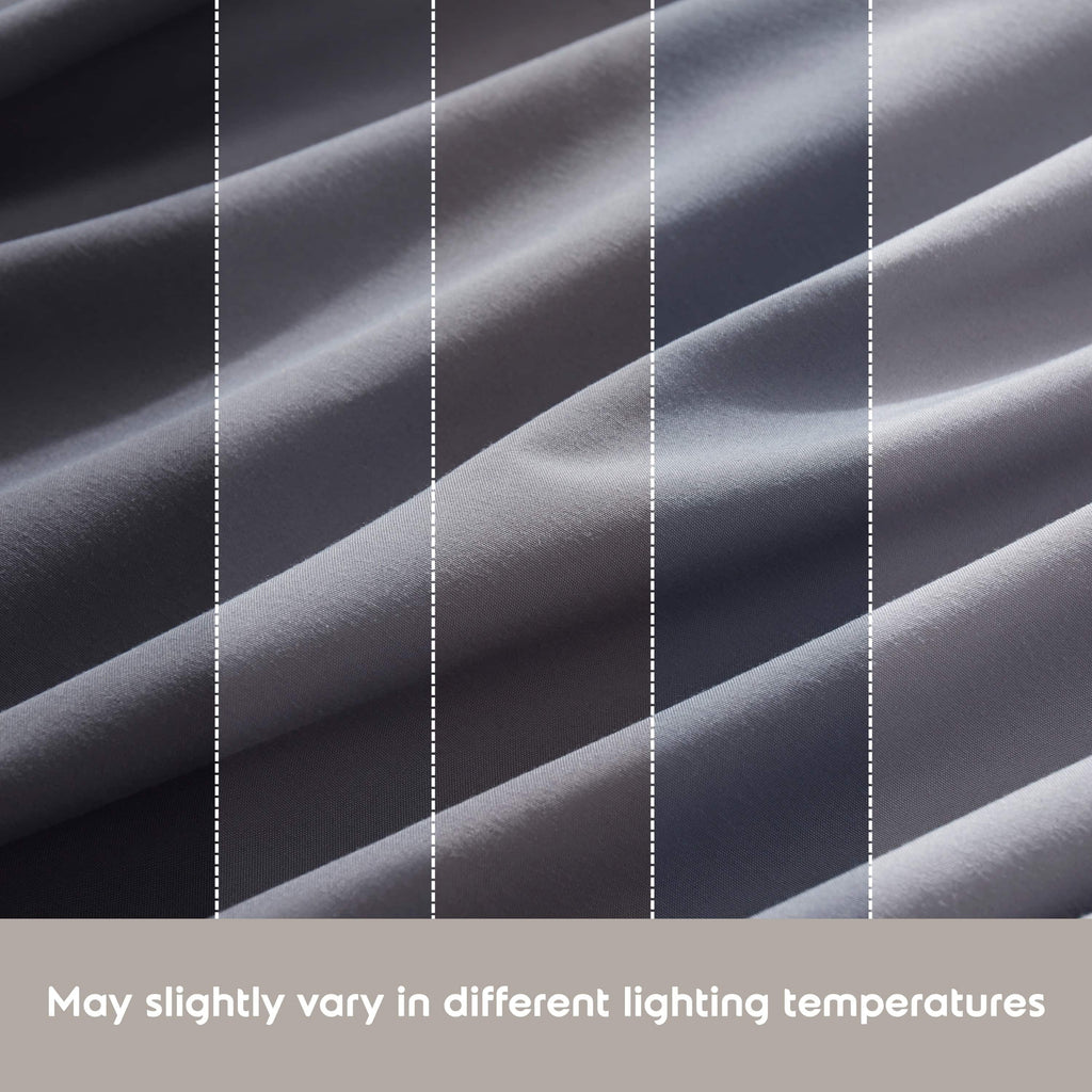 Premium Egyptian Cotton Sheet Sets, Deep Pocket 4 Piece, Luxury Soft Microfiber Bed Sheet Sets, GRAY - Luxury Bed Sheet Set with Deep Pockets Detail