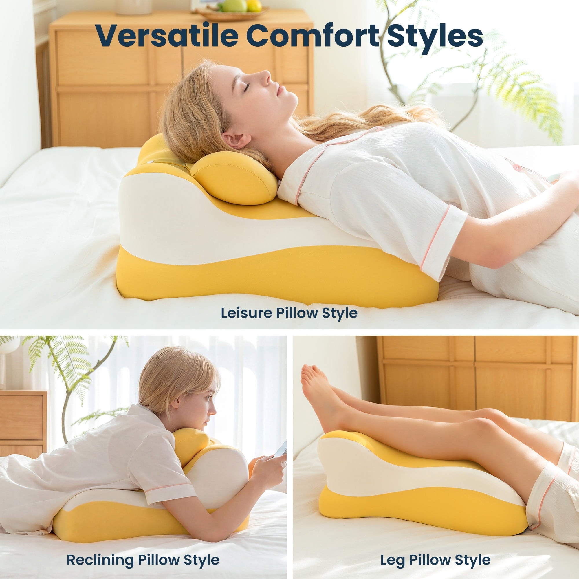 Hotel Collection Memory Foam Reading Pillow, Multi-Position Support Bed Pillow for Petite Adults, Reading Tools, Fun Couple Pillows Pr... - Decorative Throw Pillow Cushion for Sofa & Bed Detail