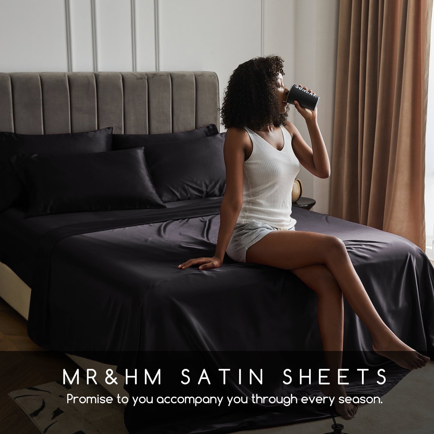 Breathable Luxury Set Queen 4 Pcs, Silky Elegant Luxurious Queen Size Bed s, with Flat , Deep Pocket Fitted for Mattress and Matching P... - Luxury Bed Sheet Set with Deep Pockets Detail