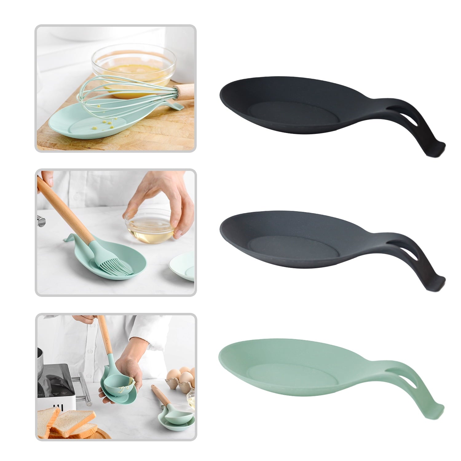 Seamless One-Piece Silicone Cooking Utensils Set, 446°F Heat Resistant Wooden Handle Cooking Kitchen Utensils Spatula Set with Holder fo... - Durable Turner & Ladle Utensil Set for Home Chefs Detail