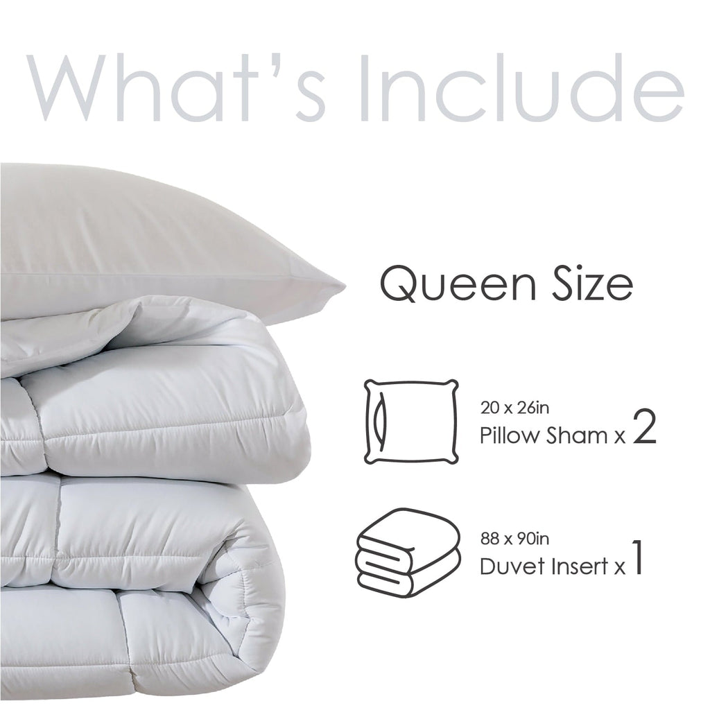 Heavyweight Warmth Queen Size 3-Piece All-Season Down Alternative Comforter Set Deep Black (Comforter and Pillowcase Bedding Set / bed i... - All-Season Down Alternative Comforter Insert Detail