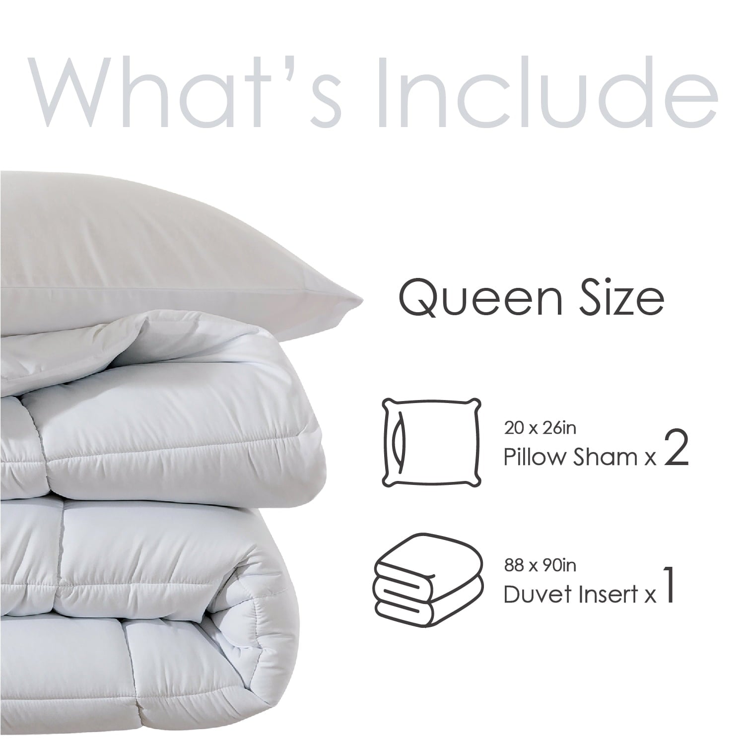 Heavyweight Warmth Queen Size 3-Piece All-Season Down Alternative Comforter Set Deep Black (Comforter and Pillowcase Bedding Set / bed i... - All-Season Down Alternative Comforter Insert Detail