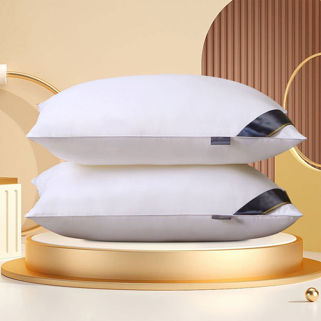 Ergonomic Memory Foam 2Pcs Soft Feather Velvet Down Pillow Standard Size, Hotel-grade Feather Pillow for Sleeping, Skin-friendly Cotton Fab... - Decorative Throw Pillow Cushion for Sofa & Bed Detail
