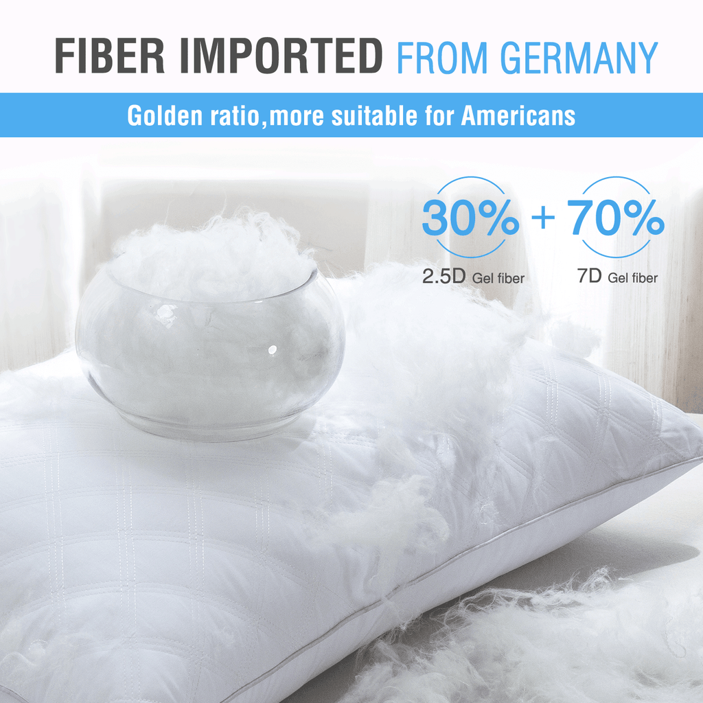 Ergonomic Memory Foam Bed Pillows Queen Size Set of 2 Pillows for Bed 2 Pack Cooling Hotel Collection Down Alternative Pillows 20 x 30 inches - Hotel Quality Plush Sleeping Pillows Detail