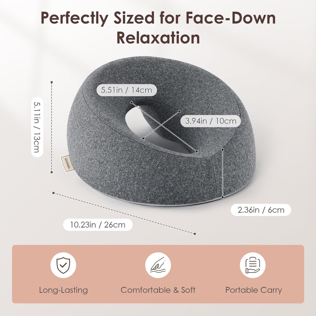 Hotel Collection Face Down Pillow Massage Headrest for Bed, Memory Foam Pillow Face Cradle Support for Stomach Sleepers, Eye Post-Surg... - Hotel Quality Plush Sleeping Pillows Detail