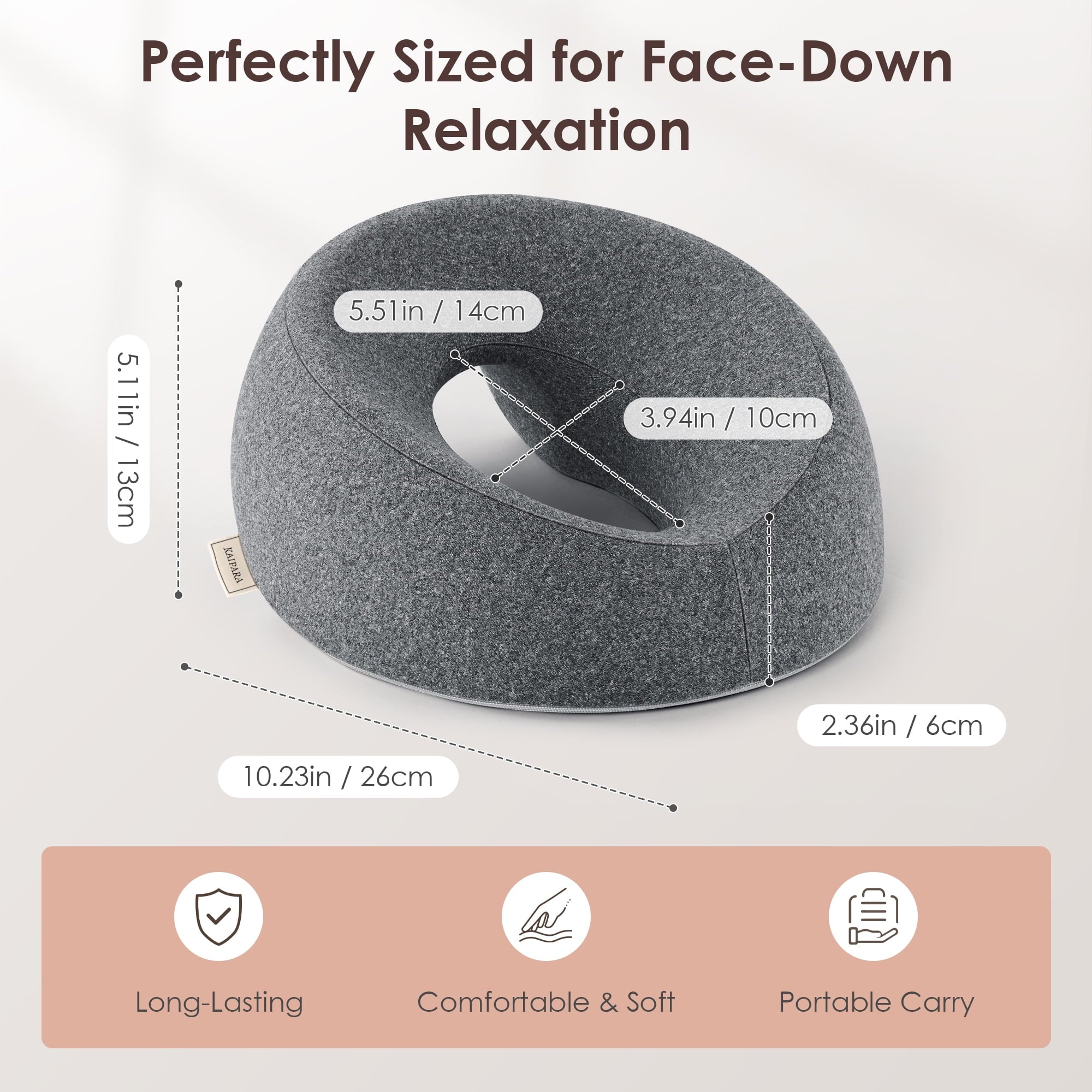 Hotel Collection Face Down Pillow Massage Headrest for Bed, Memory Foam Pillow Face Cradle Support for Stomach Sleepers, Eye Post-Surg... - Hotel Quality Plush Sleeping Pillows Detail