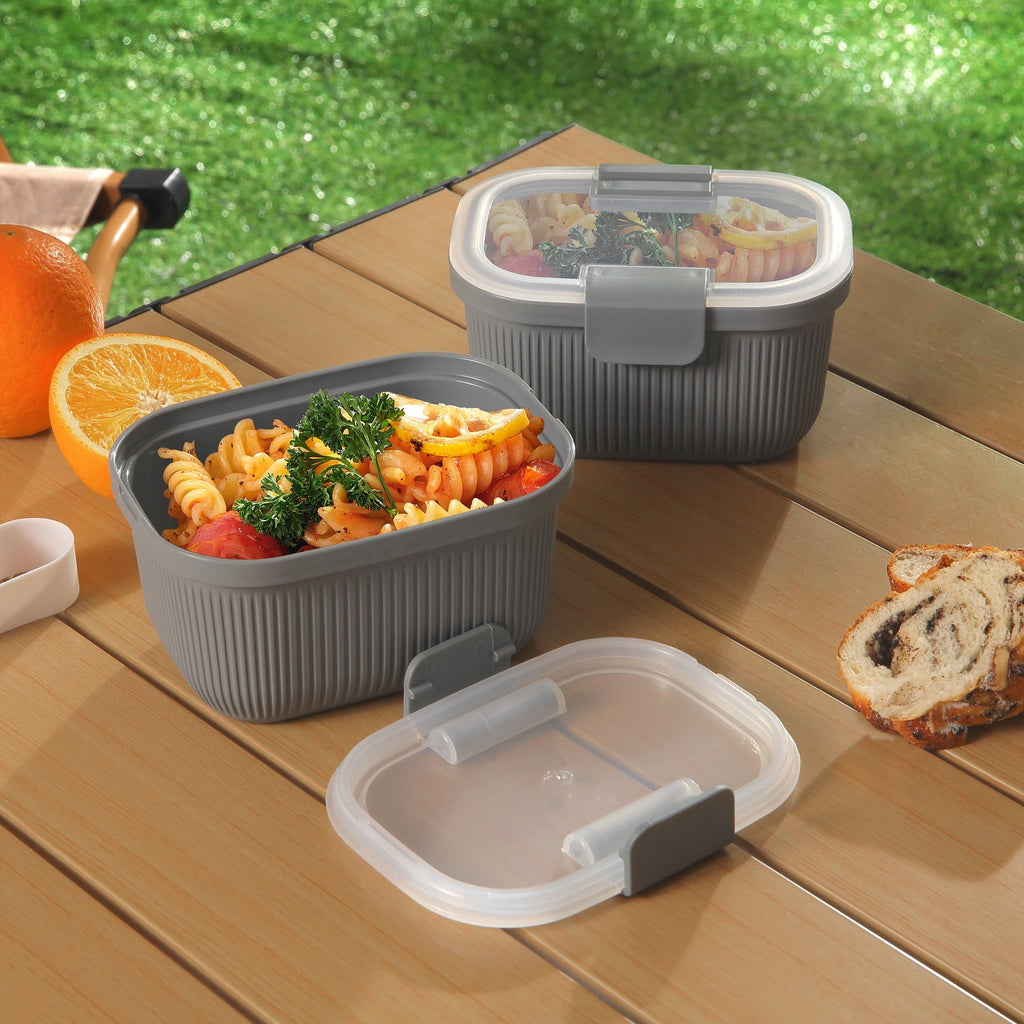 Playful Geometric Plastic Food Storage Bento Snack Container, Rectangle, Grey, 19oz Capacity, Made for Portable Food Storage - Squishy Dohnut Sweet Treat Shaped Stress Toy Detail