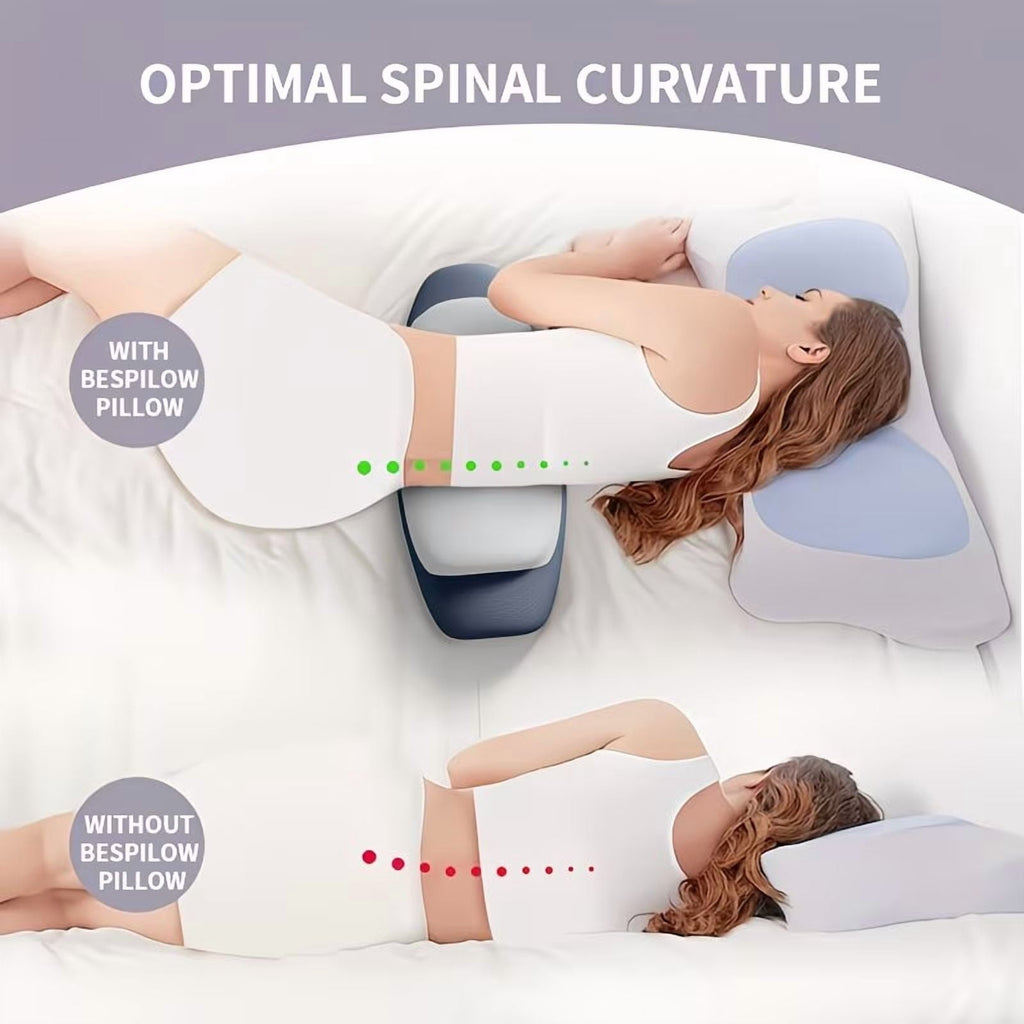Hotel Collection Lumbar Support Pillow for Bed, Memory Foam Ergonomic Lower Back Support Waist Pillow for Side Back and Stomach Sleepe... - Hotel Quality Plush Sleeping Pillows Detail
