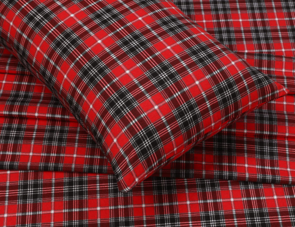 Wrinkle-Resistant Flannel Sheets Queen Size - 100% Cotton Double Brushed Bed Sheets, Deep Pockets 16 Inches Queen Sheet Set, All Season... - Premium Ultra-Soft Pillowcase Pair for Sleeping Detail