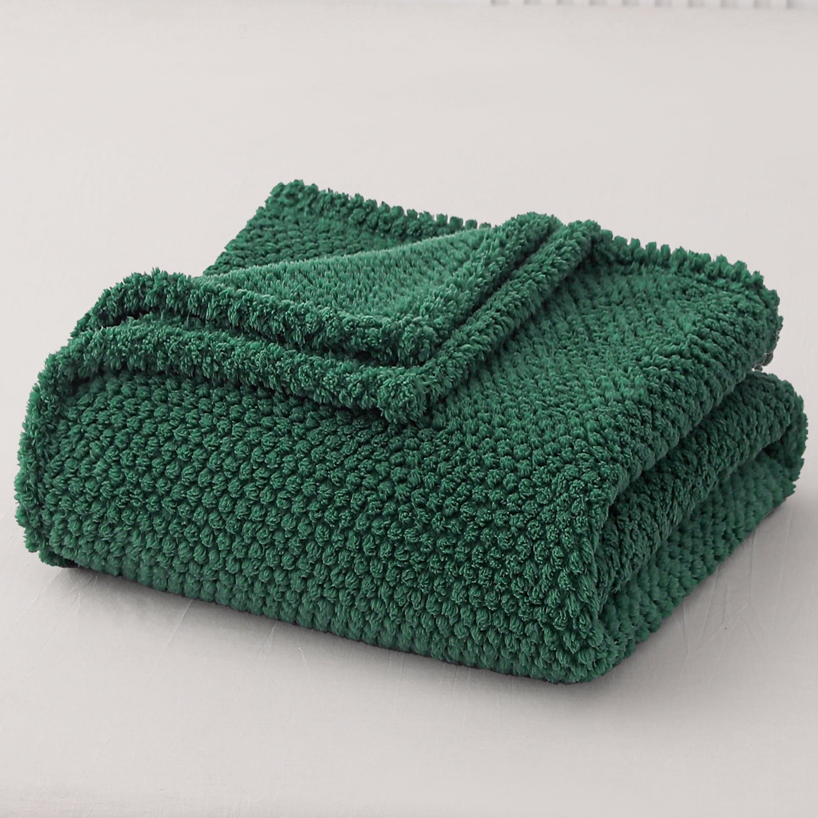Reversible Sherpa Fuzzy Fleece 50"x70" Throw Blanket for Couch, Fluffy Warm Soft Jacquard Blankets for Fall Winter, Lightweight and Coz... - Cozy Fleece Throw Blanket for Couch & Bed Detail