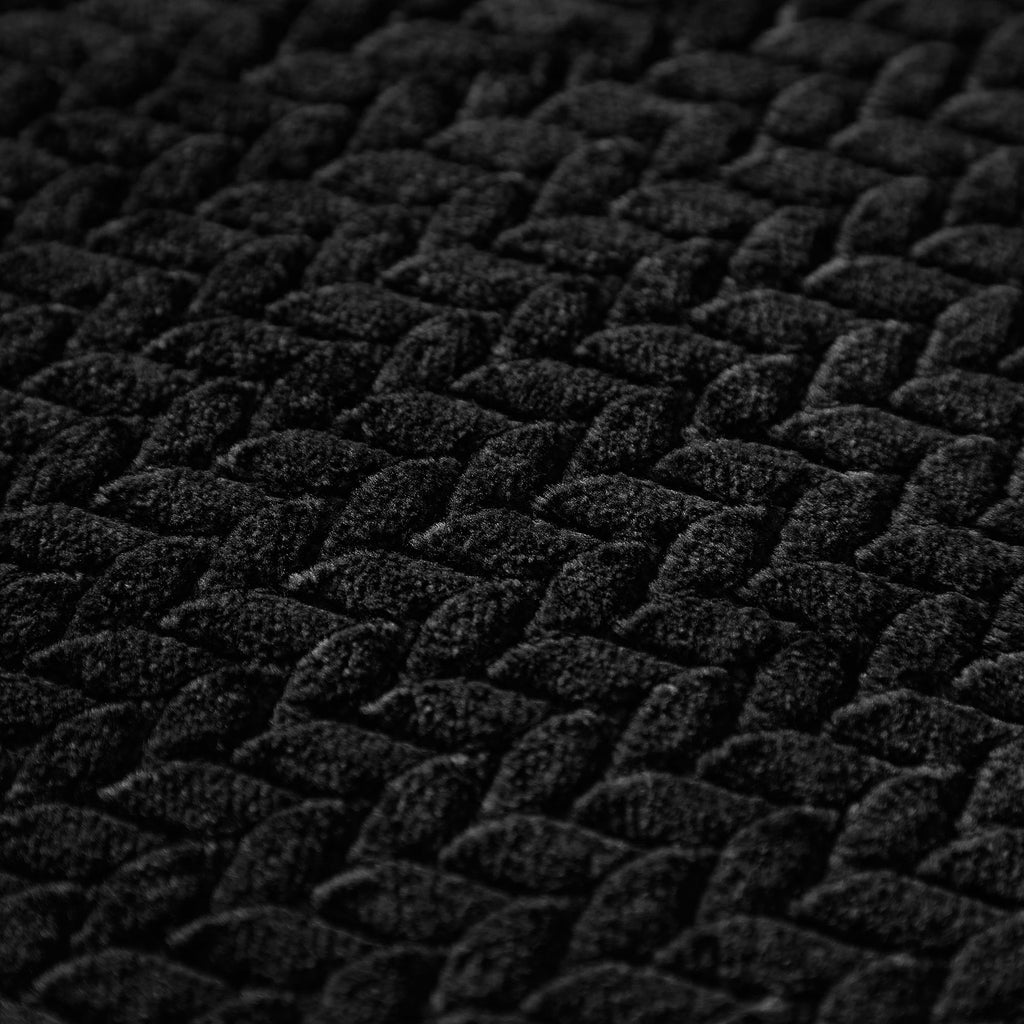 Super Soft Flannel Cozy Textured Plush Throw Blanket, Black, 50"x60" All Ages - Cozy Fleece Throw Blanket for Couch & Bed Detail