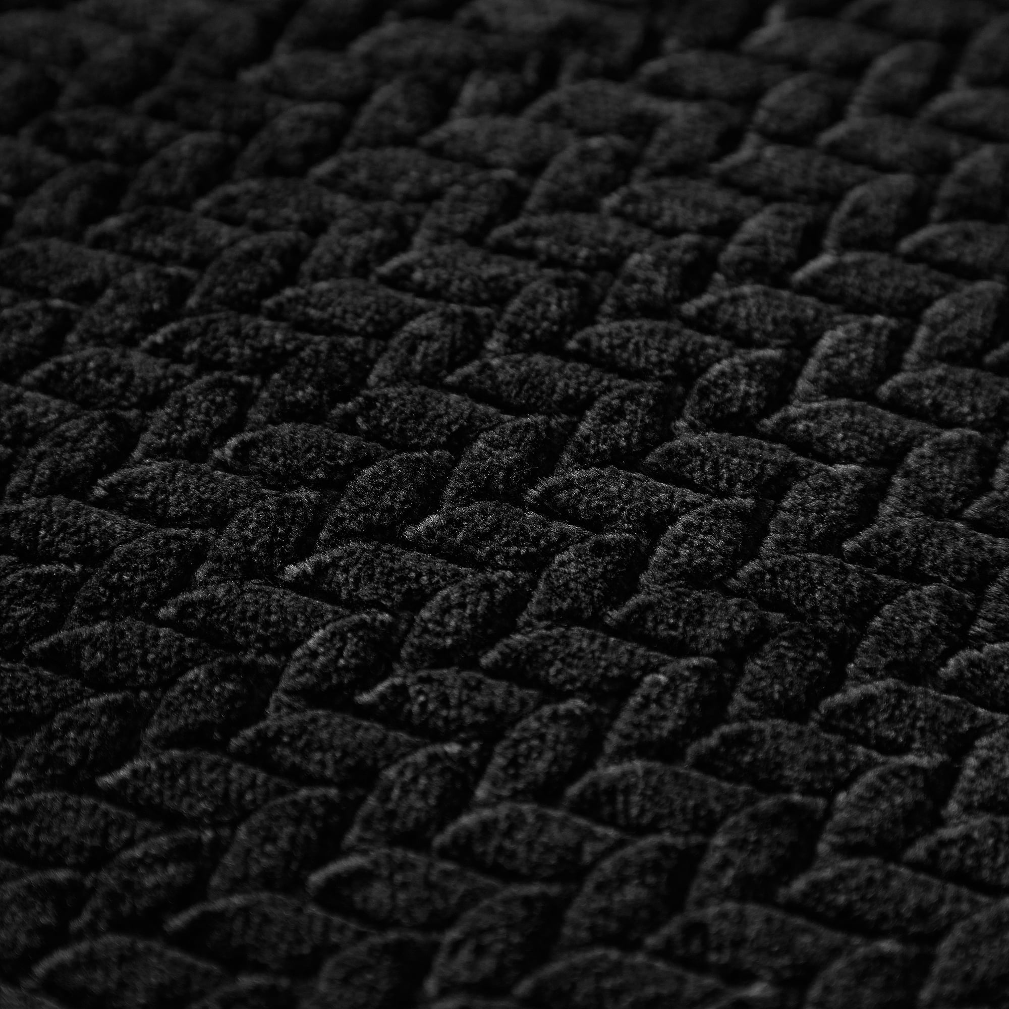 Super Soft Flannel Cozy Textured Plush Throw Blanket, Black, 50"x60" All Ages - Cozy Fleece Throw Blanket for Couch & Bed Detail