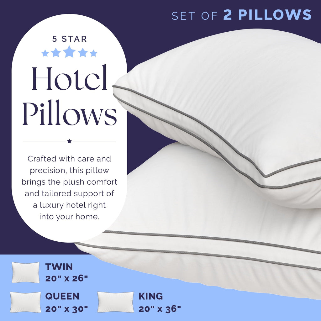 Fluffy Shredded Bed Pillows Queen Size Set of 2 - Luxury Down Alternative Pillow - 5 Star Hotel Pillows for Back, Side and Stomach Sl... - Orthopedic Shredded Foam Bed Pillow Set Detail