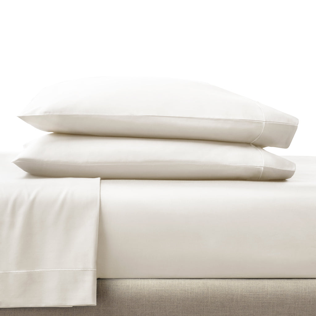 Premium Egyptian Cotton 4-Piece 400 Thread Count Vanilla Dream Performance Bed Sheet Set, King - Premium Ultra-Soft Pillowcase Pair for Sleeping Detail
