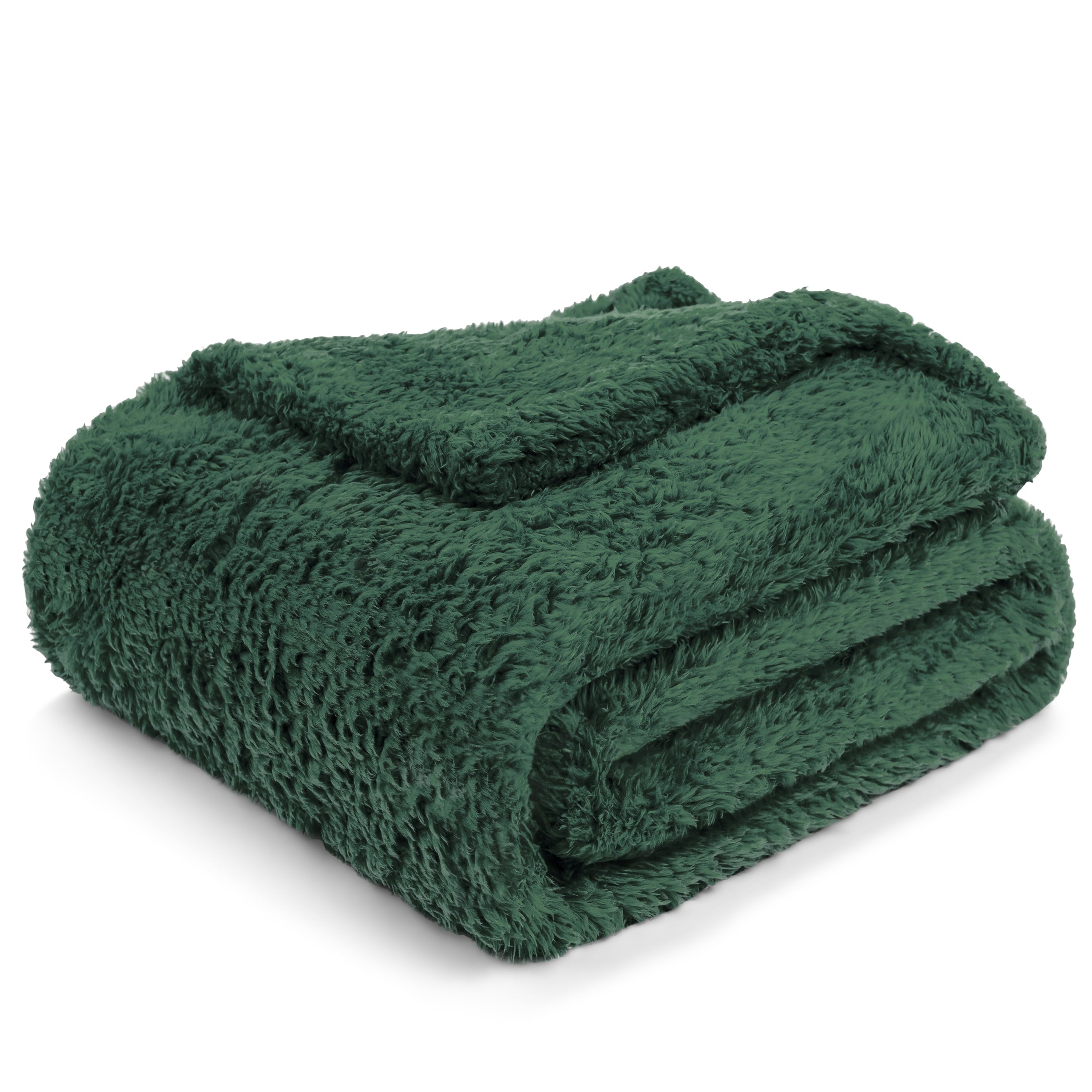 Super Soft Flannel Sherpa Throw Blanket For Couch Sofa, Emerald Green Fluffy Warm Plush Blanket for Bed, Cozy Super Soft Lightweight Thr... - Cozy Fleece Throw Blanket for Couch & Bed Detail