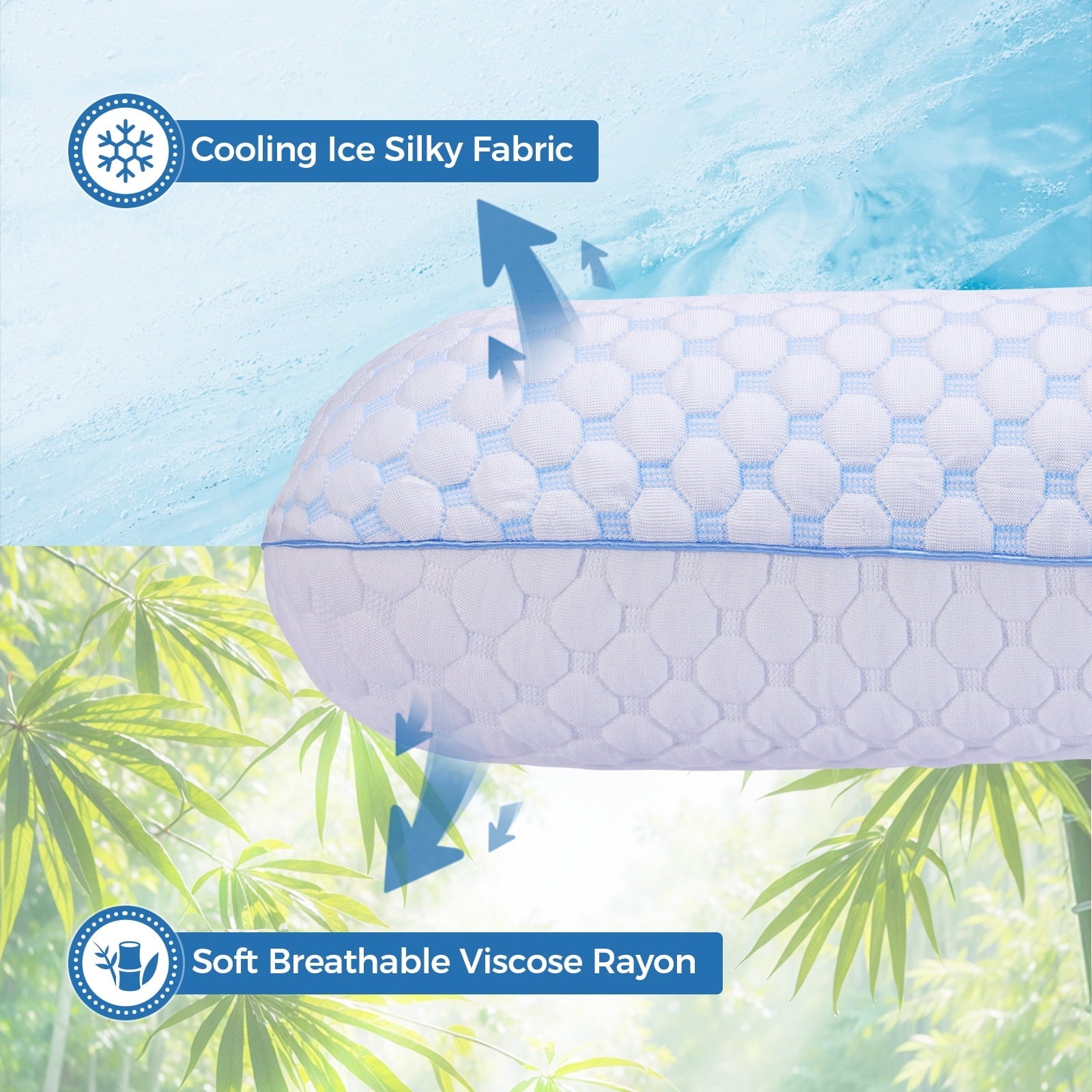 Ergonomic Memory Foam Memory Foam Pillow for Bed, Firm Cooling Pillow with Washable Cover, Supportive Bed Pillow for Side,Stomach and Back ... - Decorative Throw Pillow Cushion for Sofa & Bed Detail