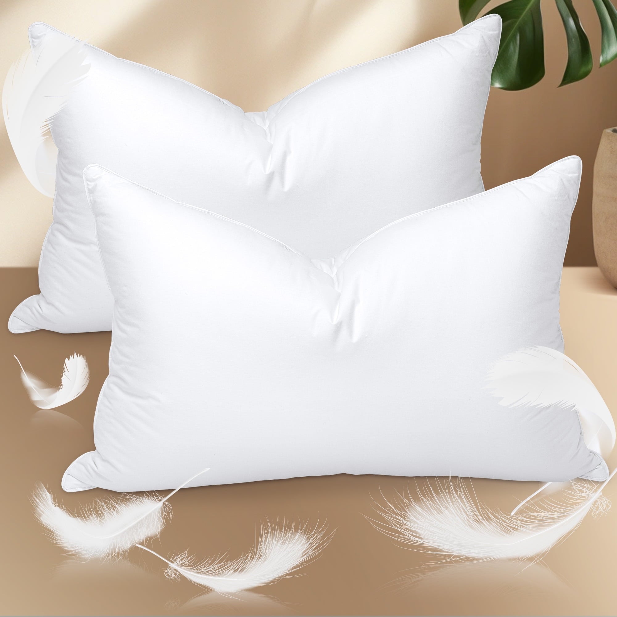 Orthopedic Support Pillows and Bed Pillows Queen Size for Sleeping,With 2 Set of Soft Cotton Cover- Pack of 2 - Ergonomic Memory Foam Pillow for Neck Pain Support Detail