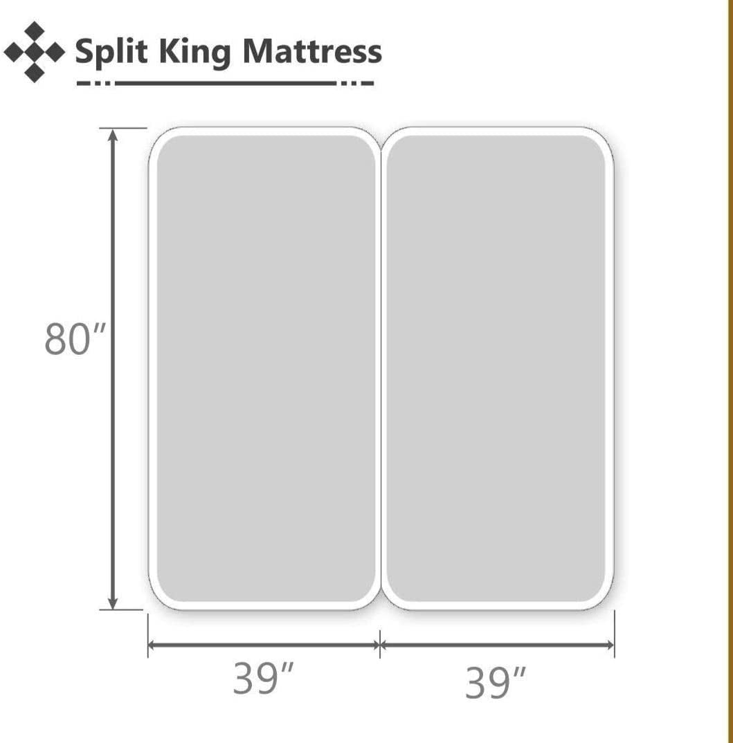 Ultra-Soft Split King Bed Sheet Set 5Pcs Adjustable Bed Sheets - 18" Deep Pocket of Fitted Sheet 800 Thread Count 100% Pure Egyp... - Premium Ultra-Soft Pillowcase Pair for Sleeping Detail