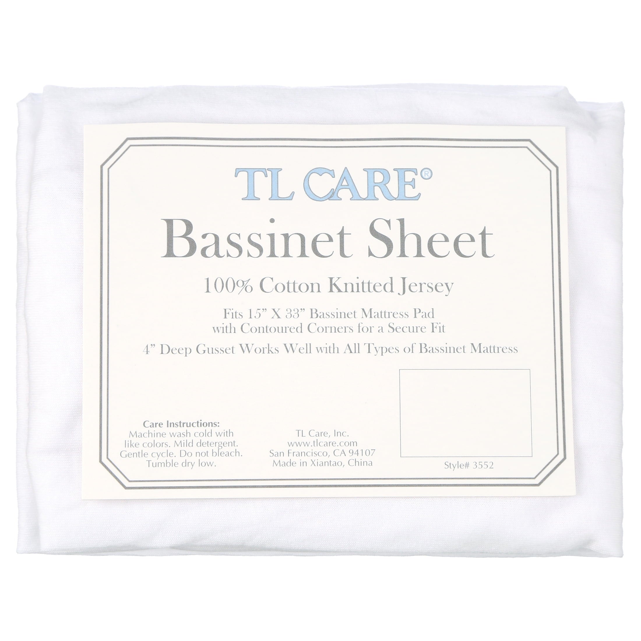 Ultra-Soft TL Care 100% Natural Breathable Cotton Jersey Knit Fitted Bassinet Sheet, White, 15" x 33", Soft Breathable, for Boys... - Premium Ultra-Soft Pillowcase Pair for Sleeping Detail