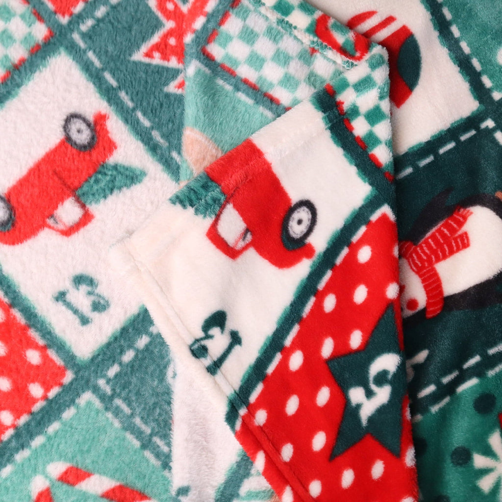Decorative Knitted Cozy Blanket Printed Blanket Throw Christmas Blanket - 300 GSM Fleece Blanket Throw Size Blanket for Home Decoration,... - Cozy Fleece Throw Blanket for Couch & Bed Detail