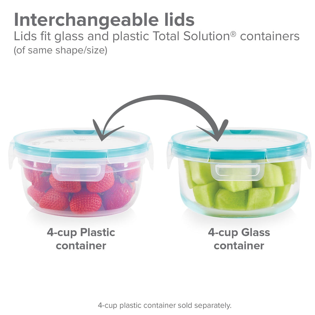 Whimsical Doughnut Glass Storage Set, 10 Piece - Playful Star & Heart Shaped Geometric NeeDoh Detail