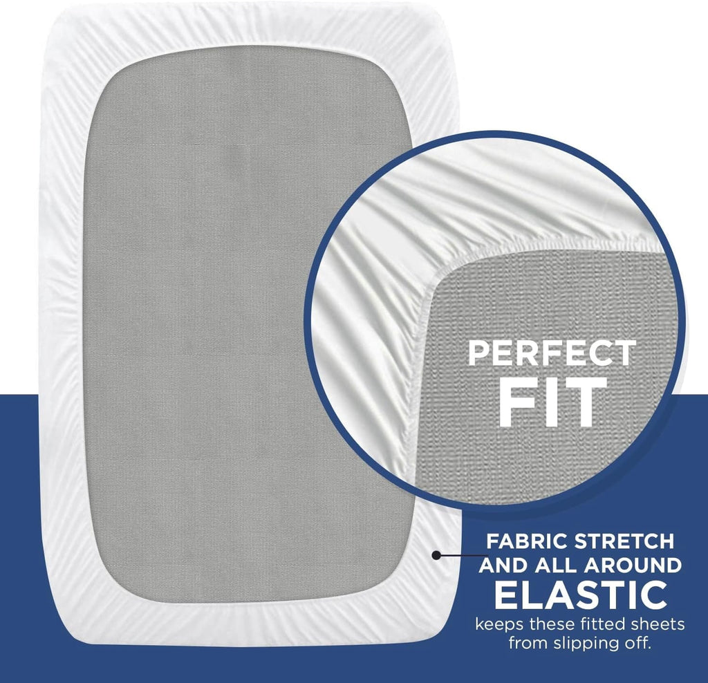 Breathable Luxury 2 Pack Fitted Hospital Bed Sheets with Elastic All Around for a Perfect Fit - Cotton Rich Soft Knitted Jersey Sheet, ... - Luxury Bed Sheet Set with Deep Pockets Detail