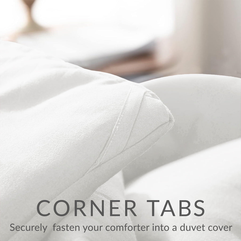 Hypoallergenic Cloud Queen Comforter Set White, 3-Piece Solid Comforter Duvet Insert with Corner Tabs, Lightweight Bedding Down Alternativ... - Cloud-Like Soft Lightweight Bed Comforter Detail