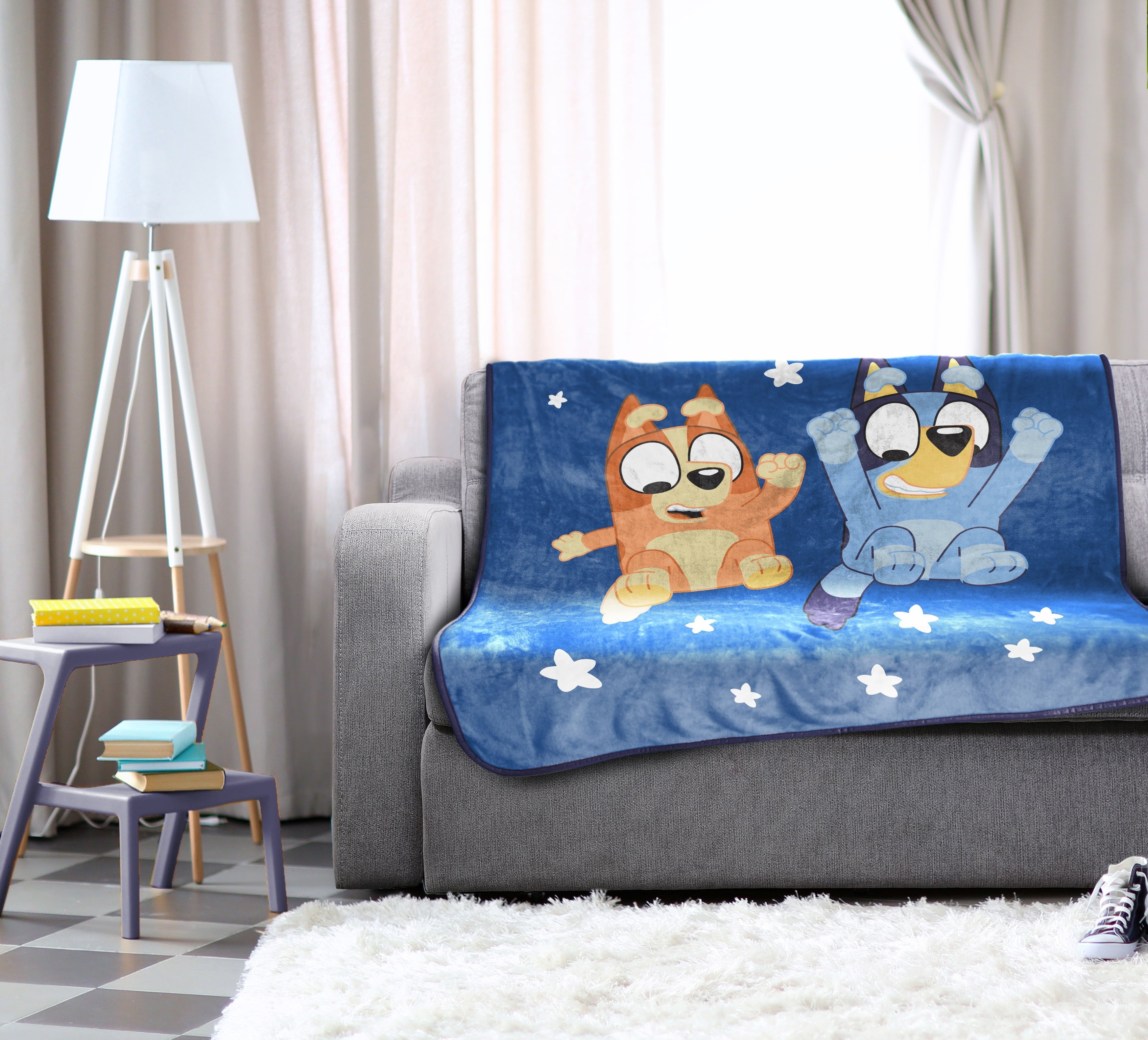 Super Soft Flannel In The Dream Kids Throw Blanket, 46 x 60, Microfiber, Blue, BBC Studios Ages 1+ - Super Soft Reversible Sherpa Flannel Blanket Detail