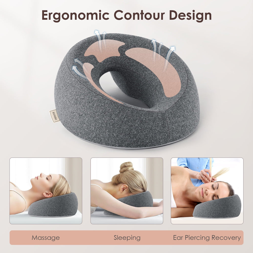 Hotel Collection Face Down Pillow Massage Headrest for Bed, Memory Foam Pillow Face Cradle Support for Stomach Sleepers, Eye Post-Surg... - Hotel Quality Plush Sleeping Pillows Detail