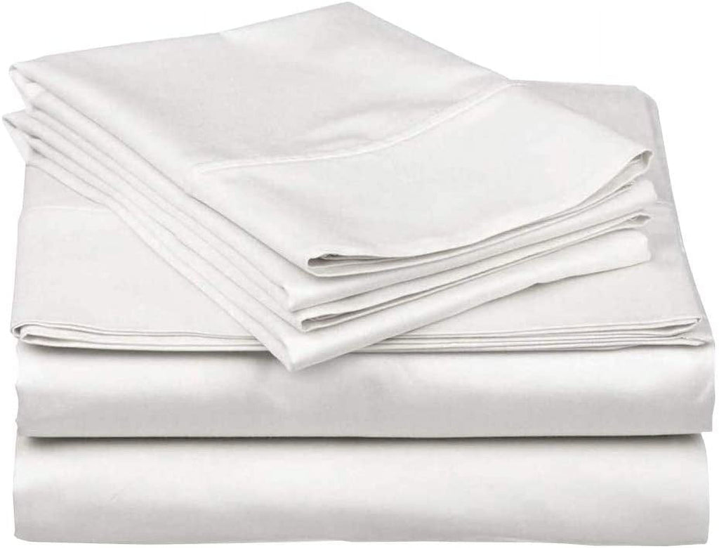 Cooling Sateen 100% Cotton Hospital Bedsheets Set - 1 Flat Sheet, 1 Fitted Sheet (10" Inch) Deep Pocket, 1 Pillowcase, Best & Comfor... - Breathable Egyptian Cotton Flat & Fitted Sheets Detail