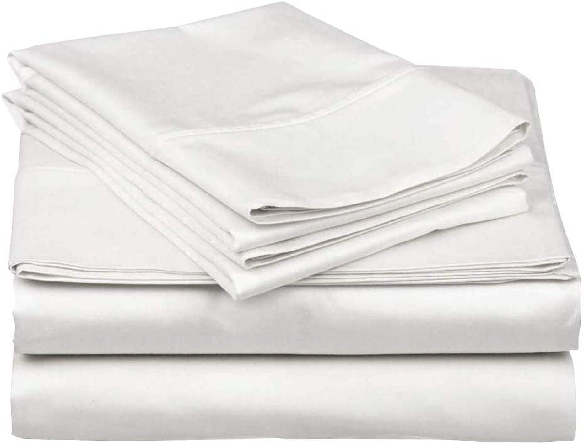 Cooling Sateen 100% Cotton Hospital Bedsheets Set - 1 Flat Sheet, 1 Fitted Sheet (10" Inch) Deep Pocket, 1 Pillowcase, Best & Comfor... - Breathable Egyptian Cotton Flat & Fitted Sheets Detail