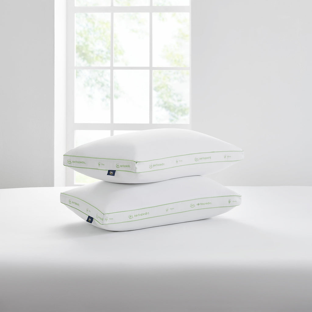 Decorative Plump Firm Bed Pillow, Standard/Queen, 2 Pack - Orthopedic Shredded Foam Bed Pillow Set Detail