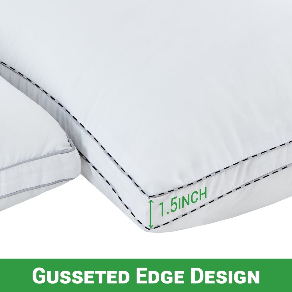 Hotel Collection 2 Pack Pillows for Bed, Standard Size Pillows Insert for Side and Back Sleepers, Soft Down Alternative Microfiber Fil... - Decorative Throw Pillow Cushion for Sofa & Bed Detail