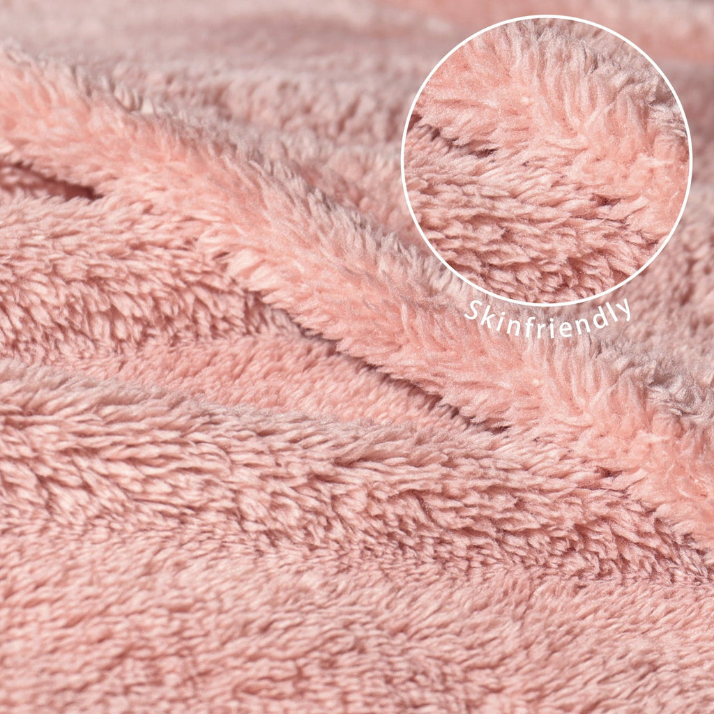 Decorative Knitted Soft Fleece Throw Blanket for Couch, Super Soft Velvet Plush Bed Blanket, 50x60 Inches, Pink - Lightweight Plush Warm Blanket for All Seasons Detail