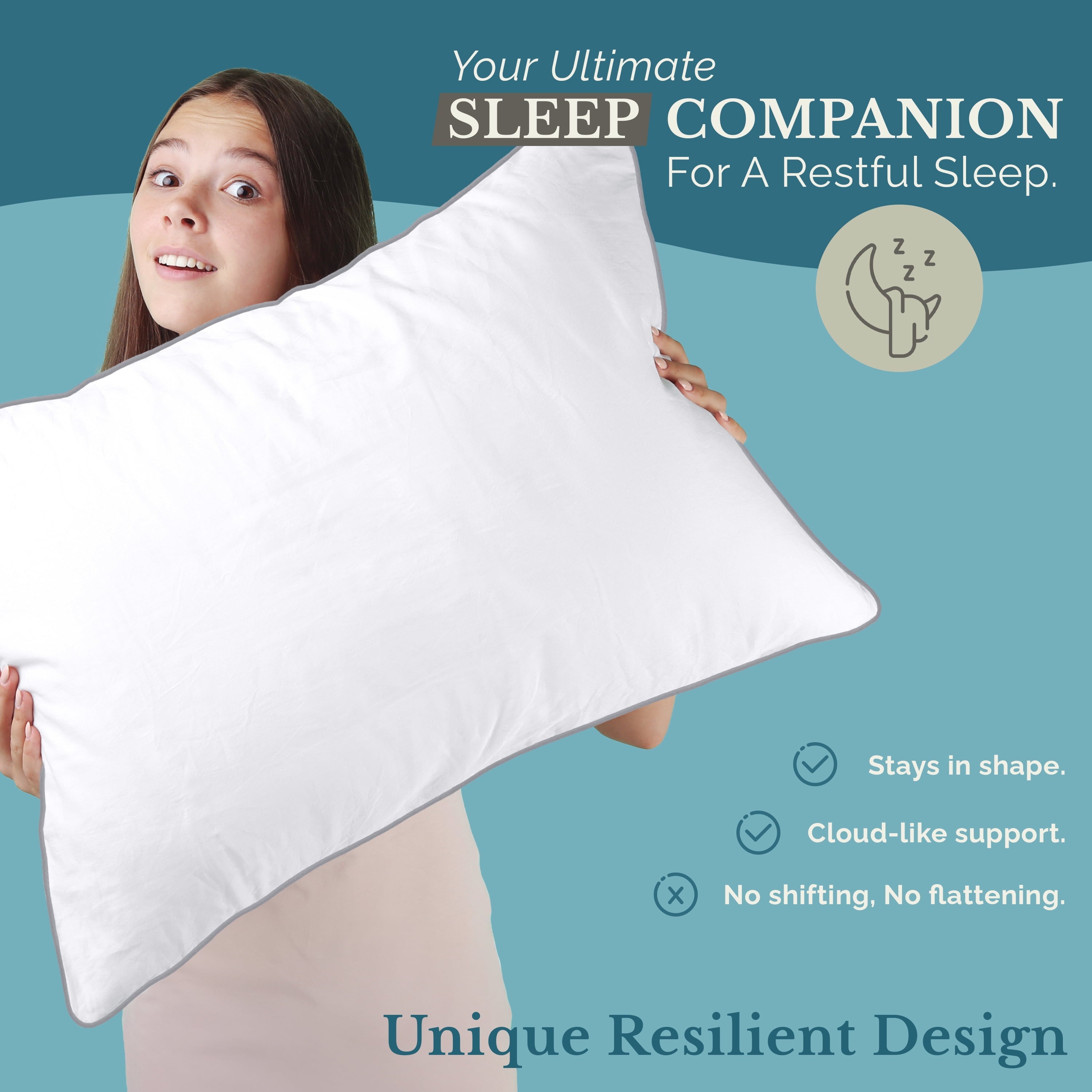 Decorative Plump Pillows Standard Size Set of 2 – Standard Pillow, Cooling Comfort, Breathable, Easy Care Machine Washable, Perfect fo... - Decorative Throw Pillow Cushion for Sofa & Bed Detail