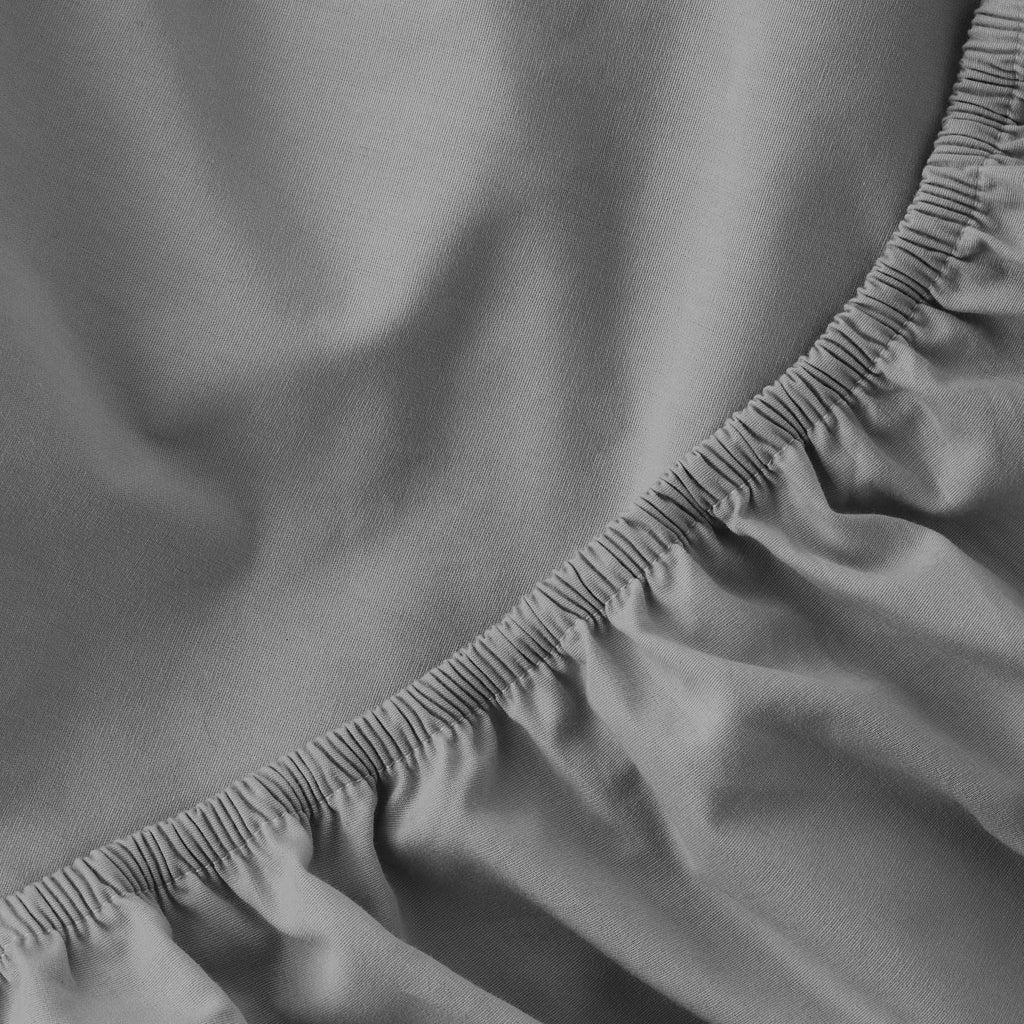 Premium Egyptian Cotton Solid Soothing-Gray Cotton Blend Fitted Sheet, Twin/Twin XL - Premium Ultra-Soft Pillowcase Pair for Sleeping Detail