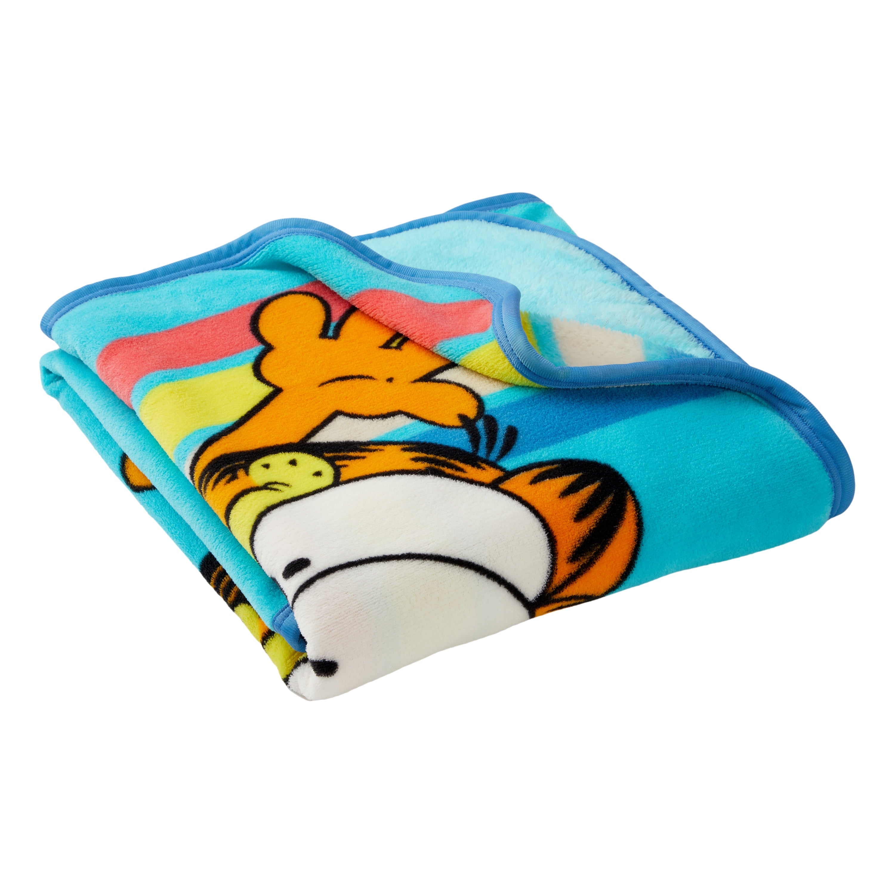 Cozy Fleece Kids Blue Print Fleece Throw Blanket, 46 x 60 - Luxury Knitted Decorative Throw Blanket with Fringes Detail