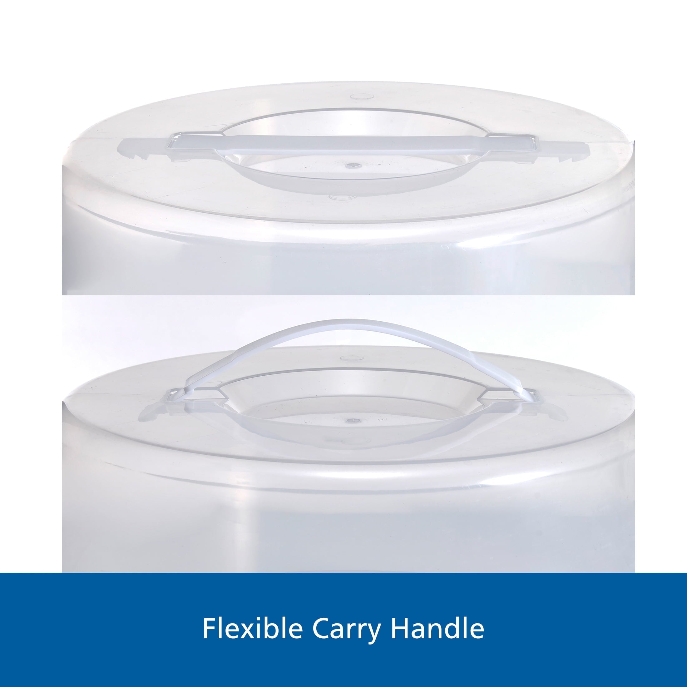 Ergonomic Manual 12 inch Clear Cake Carrier with 2pk 9 inch Gray Round Pans, Carbon Steel - Premium Stainless Steel Garlic Presser & Peeler Detail