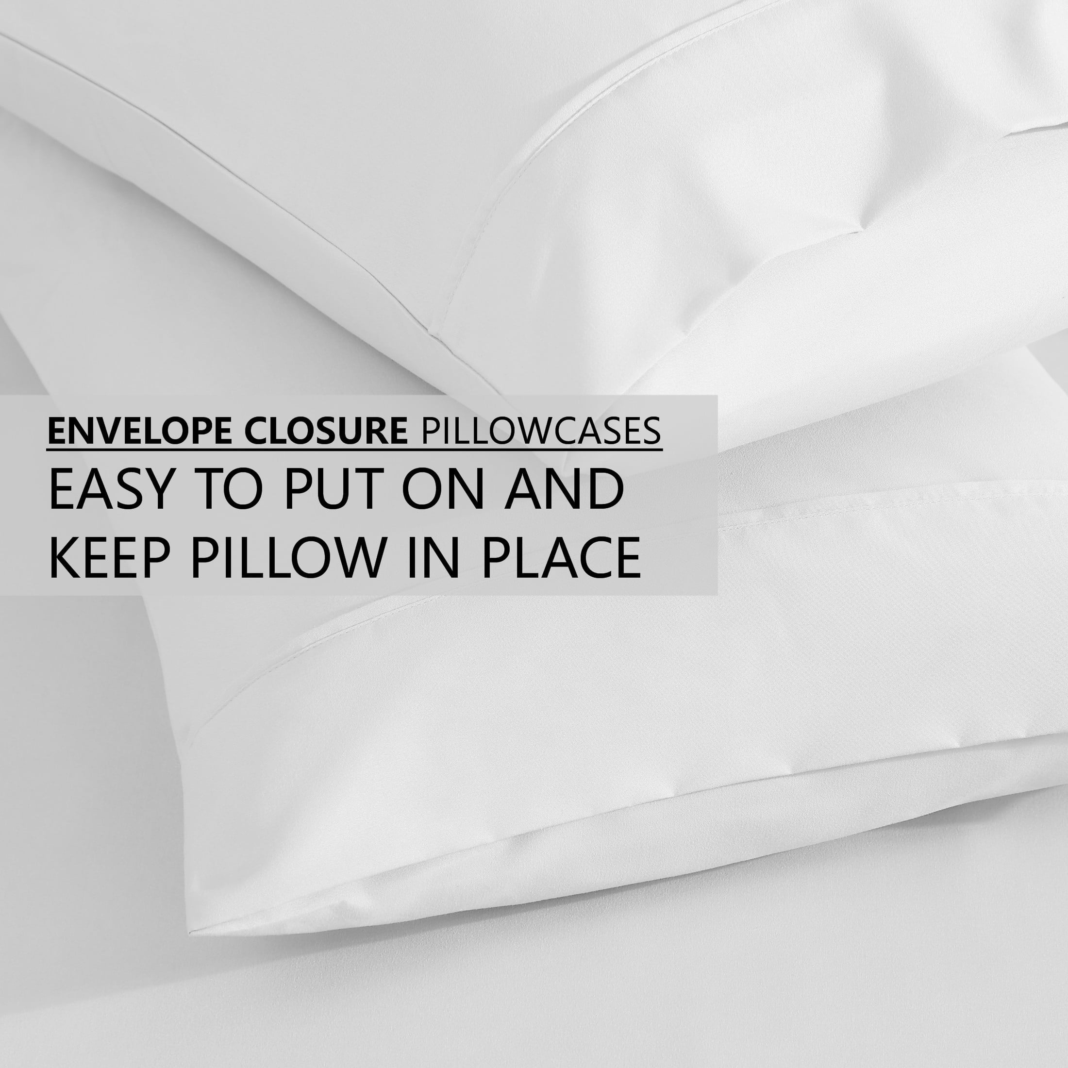 Premium Egyptian Cotton Queen Size 6 Piece Bed Sheet Set White - Ultra Soft Microfiber Deep Pocket Wrinkle Free - Cooling Hotel Quality Bedding Sheets and Pillowcases Detail