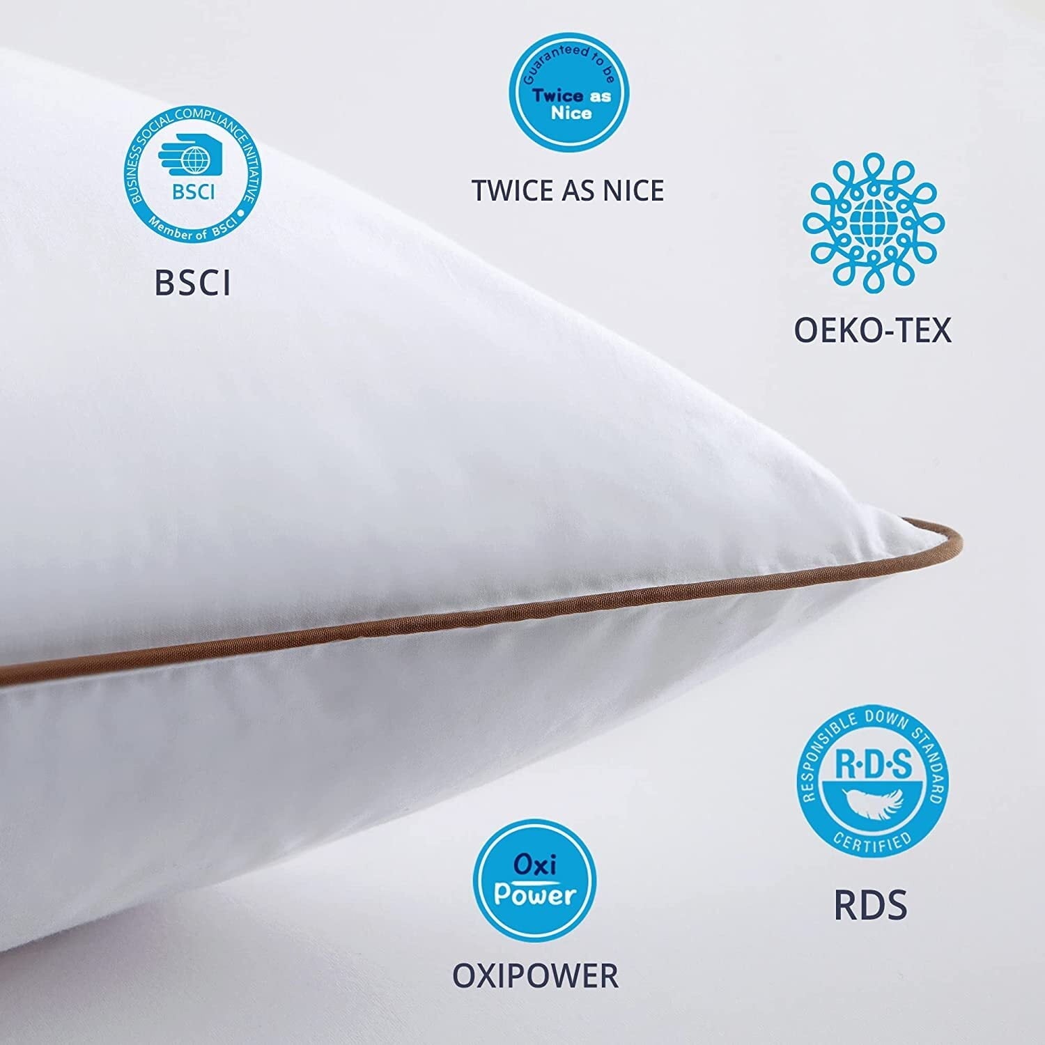 Hotel Collection Down Feather Pillows for Bed 20 x 30 Inches Queen Size Set of 2, Medium Firm Luxury Cooling Hotel Collection Feather ... - Orthopedic Shredded Foam Bed Pillow Set Detail