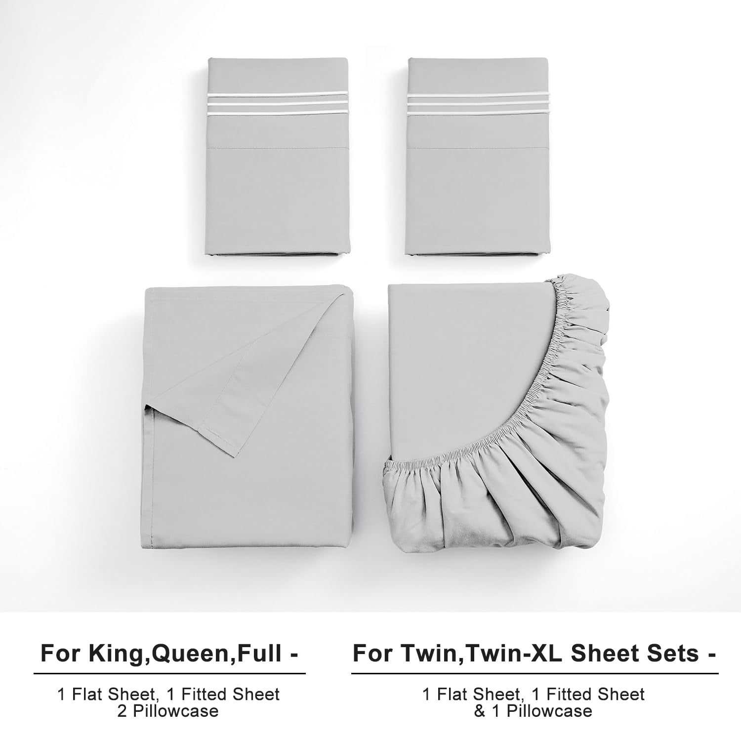 Cooling Sateen Queen Size Sheet Set - Breathable & Cooling Bed Sheets, Hotel Luxury Bed Sheets for Sleepers, Soft & Wrinkle Free She... - Cooling Hotel Quality Bedding Sheets and Pillowcases Detail