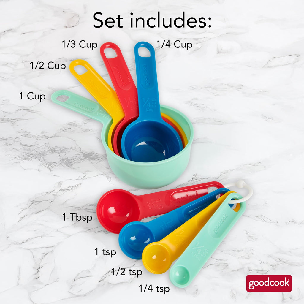 Premium Kitchen Measuring Cups And Spoons, Set Of 8 Nesting With Storage Ring - Kitchen Gadget Tool for Quick Food Prep Detail