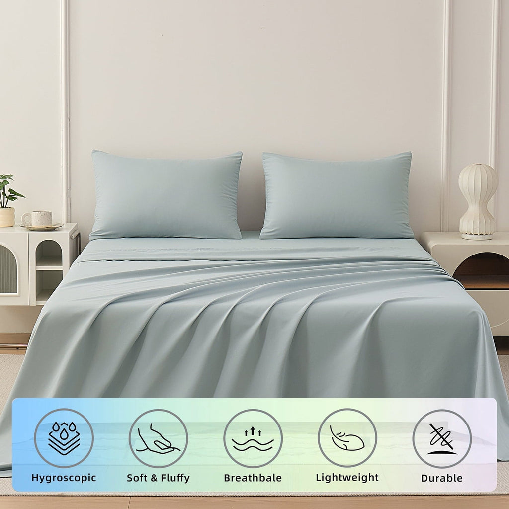 Breathable Luxury Sheets Set 4 Piece Queen/Full Size Sheet Set, Soft & Lightweight And Breathable ding Set, Fitted Sheet, Flat Sheet & ... - Luxury Bed Sheet Set with Deep Pockets Detail