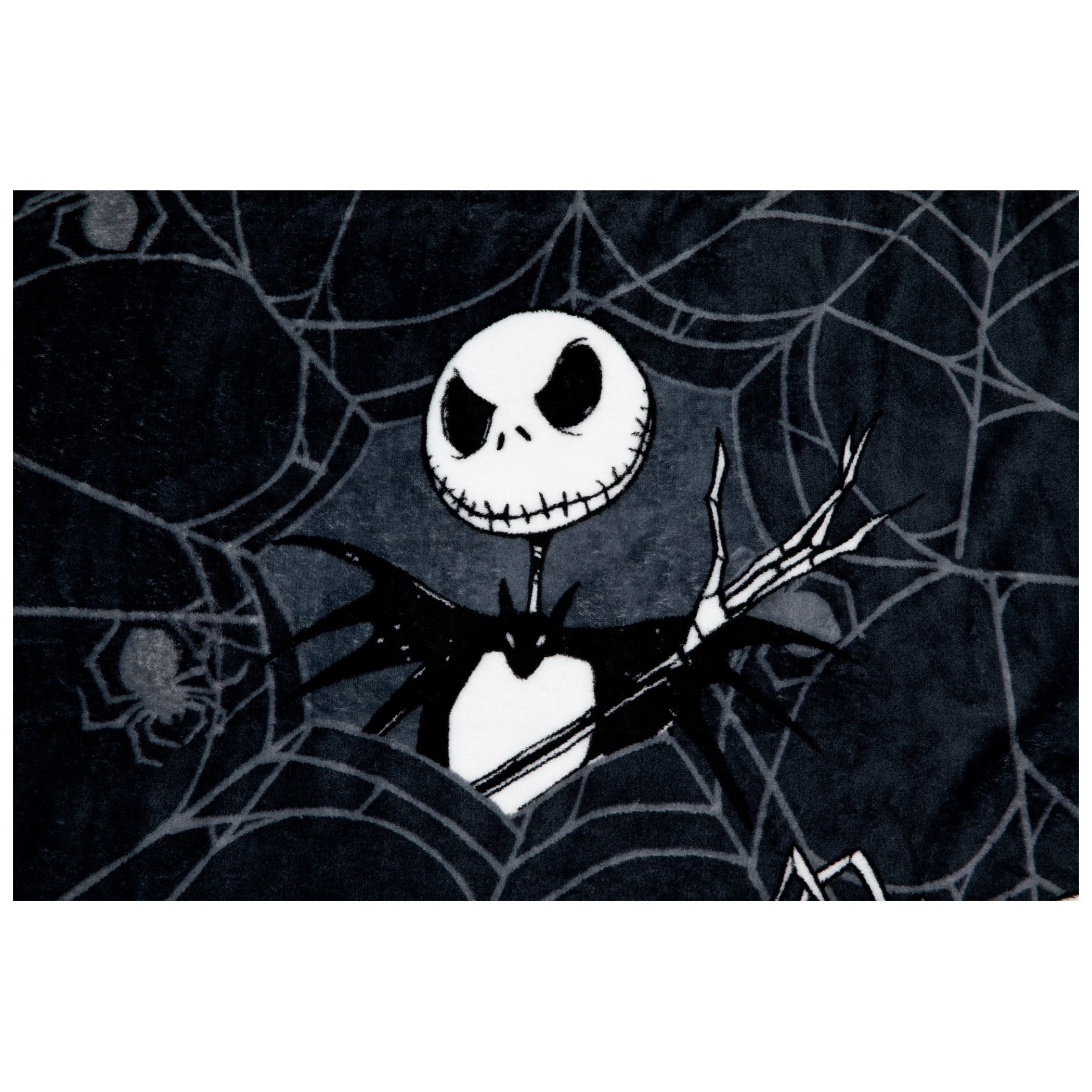 Reversible Sherpa Nightmare Before Christmas Jack Skellington 62x90 Plush Throw Blanket, 100% Polyester - Lightweight Plush Warm Blanket for All Seasons Detail