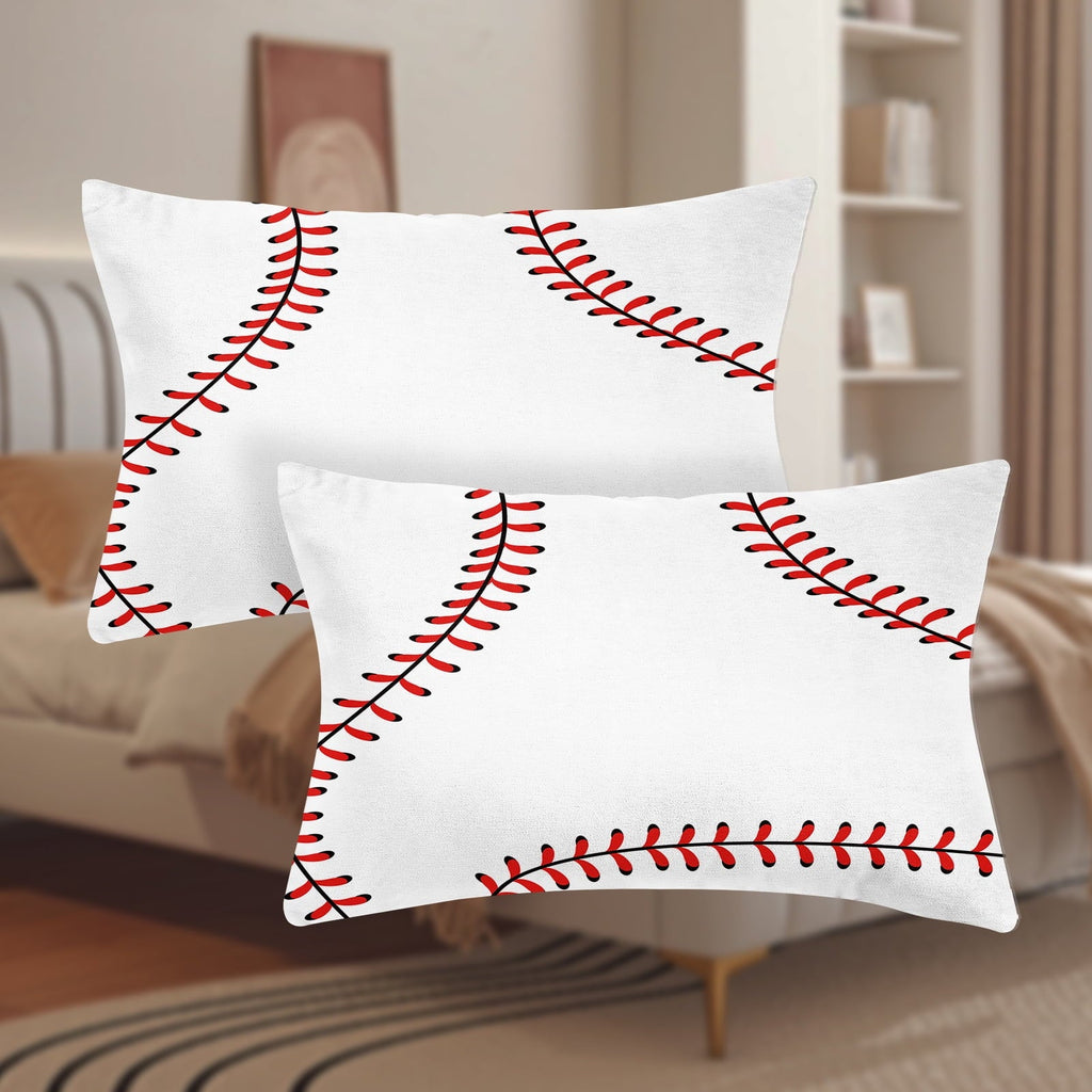 Cooling Sateen Baseball Sheet Set Sports Theme Bedding Set for Kids 3D Baseball Pattern Bed Sheets Baseball Games Bed Sheet Set Room... - Premium Ultra-Soft Pillowcase Pair for Sleeping Detail